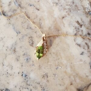 Marquise Green Stone Cubic Zirconia Necklace